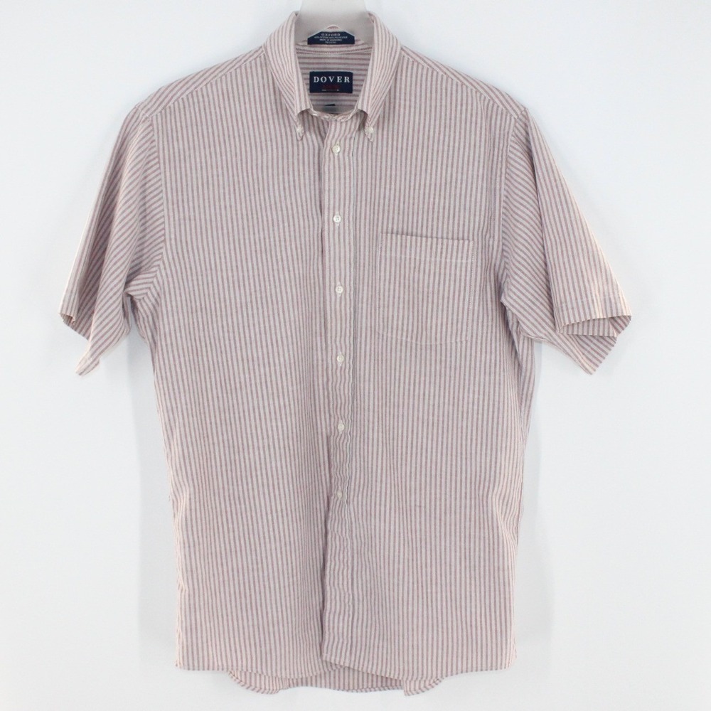 Dover Arrow Button Down Shirt Striped Oxford 16 Red White